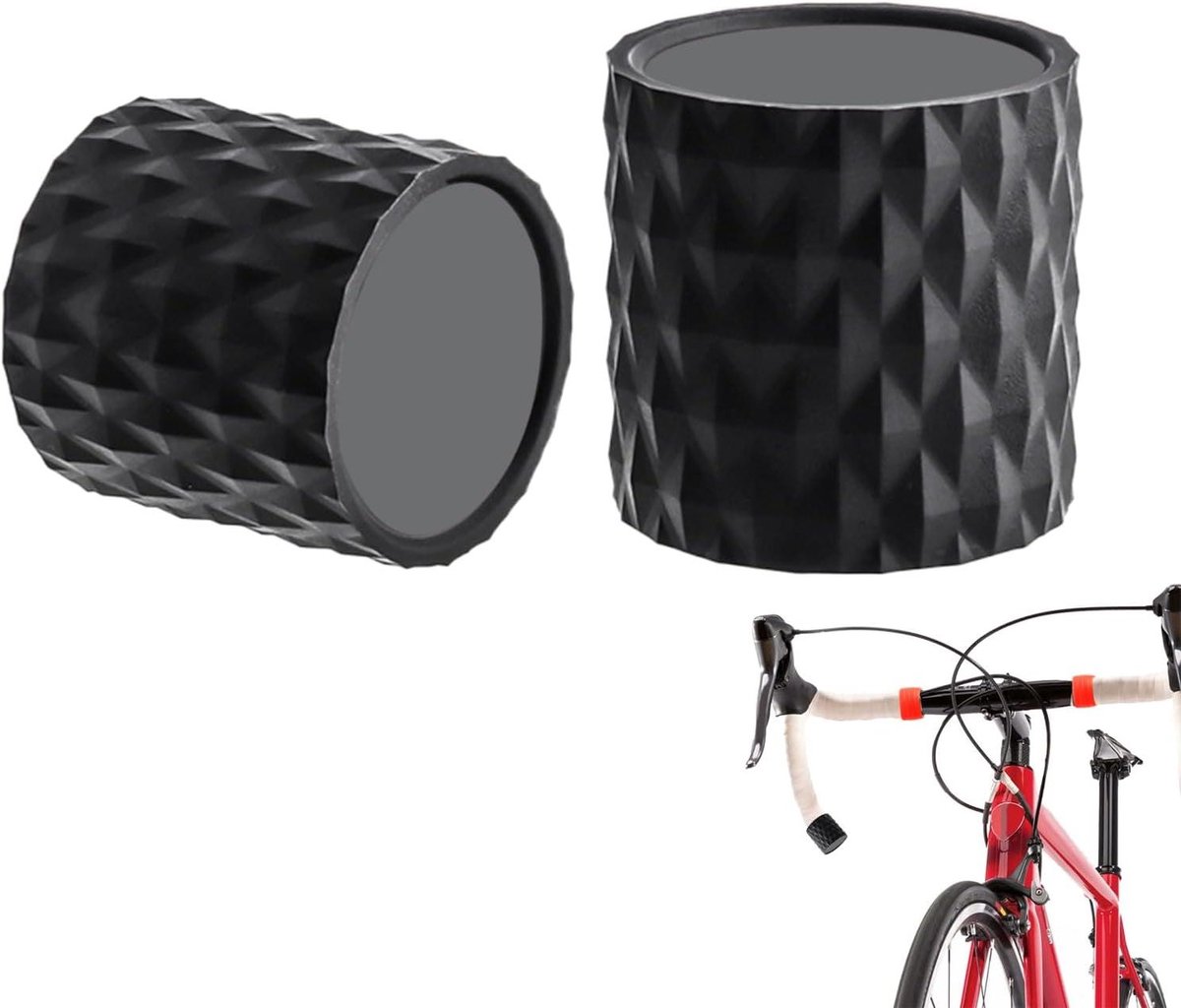 Fiets Stuurdopjes - Stuurdoppen Racefiets - Verbeteren Grip - Anti-slip Textuur - 25-32 mm - Zwart