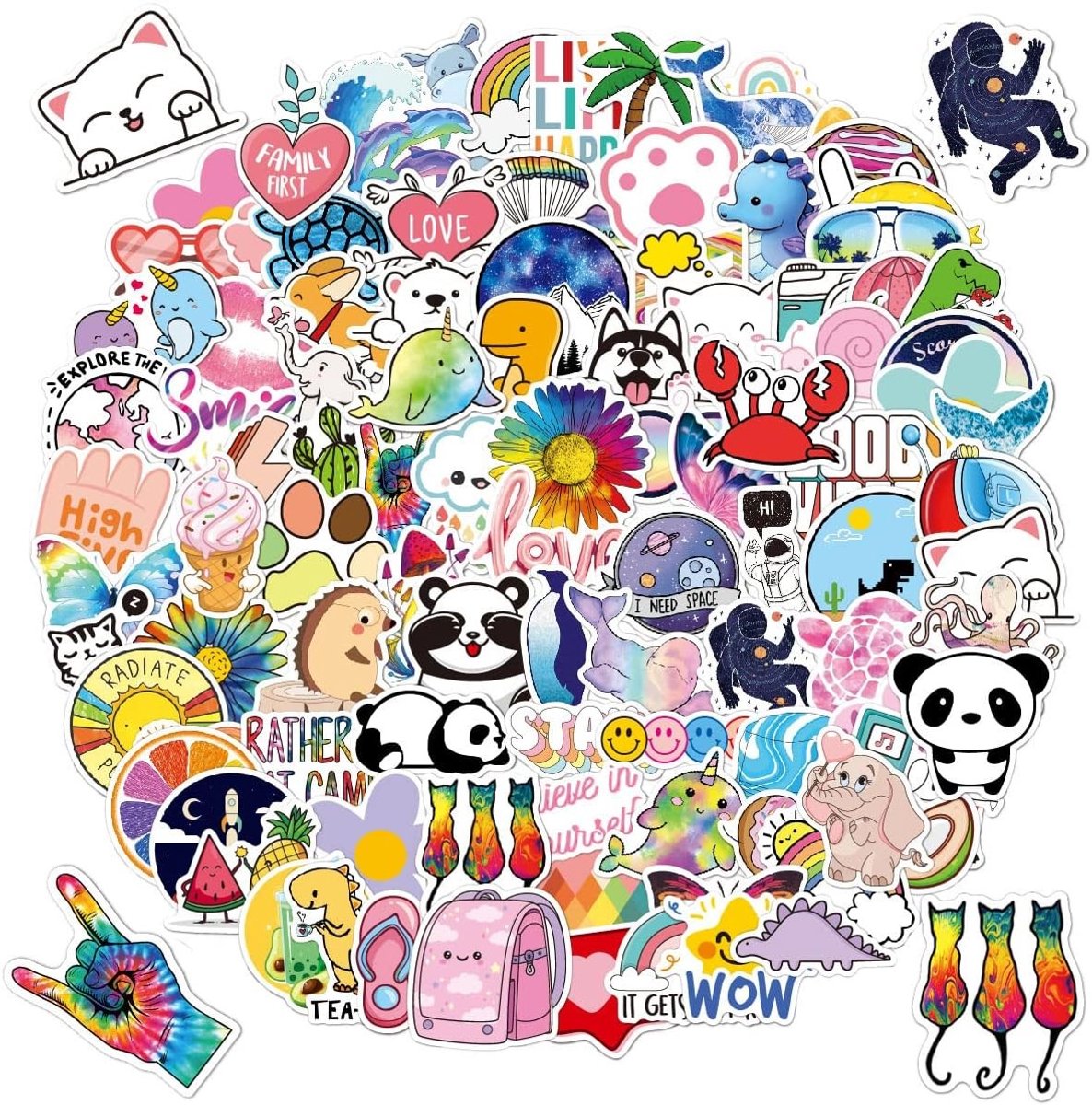 Creatieve cartoon vinylstickers (100 stuks) voor laptop, waterfles, gitaar, koffer, notitieboek en meer