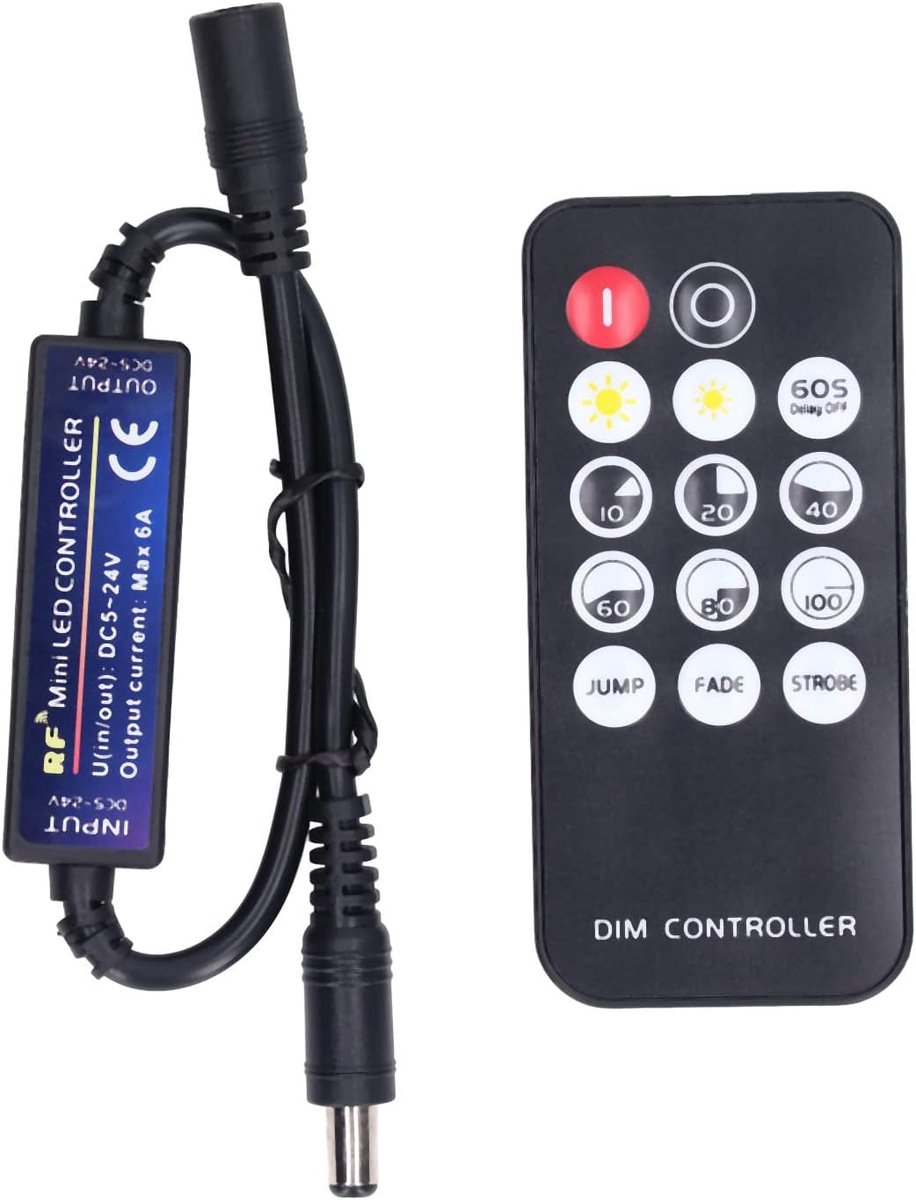 SnelShoppen - Mini RF Dimmer Controller LED Dimmer 14 Toetsen Afstandsbediening voor Huishouden KTV Bediening Verlichting