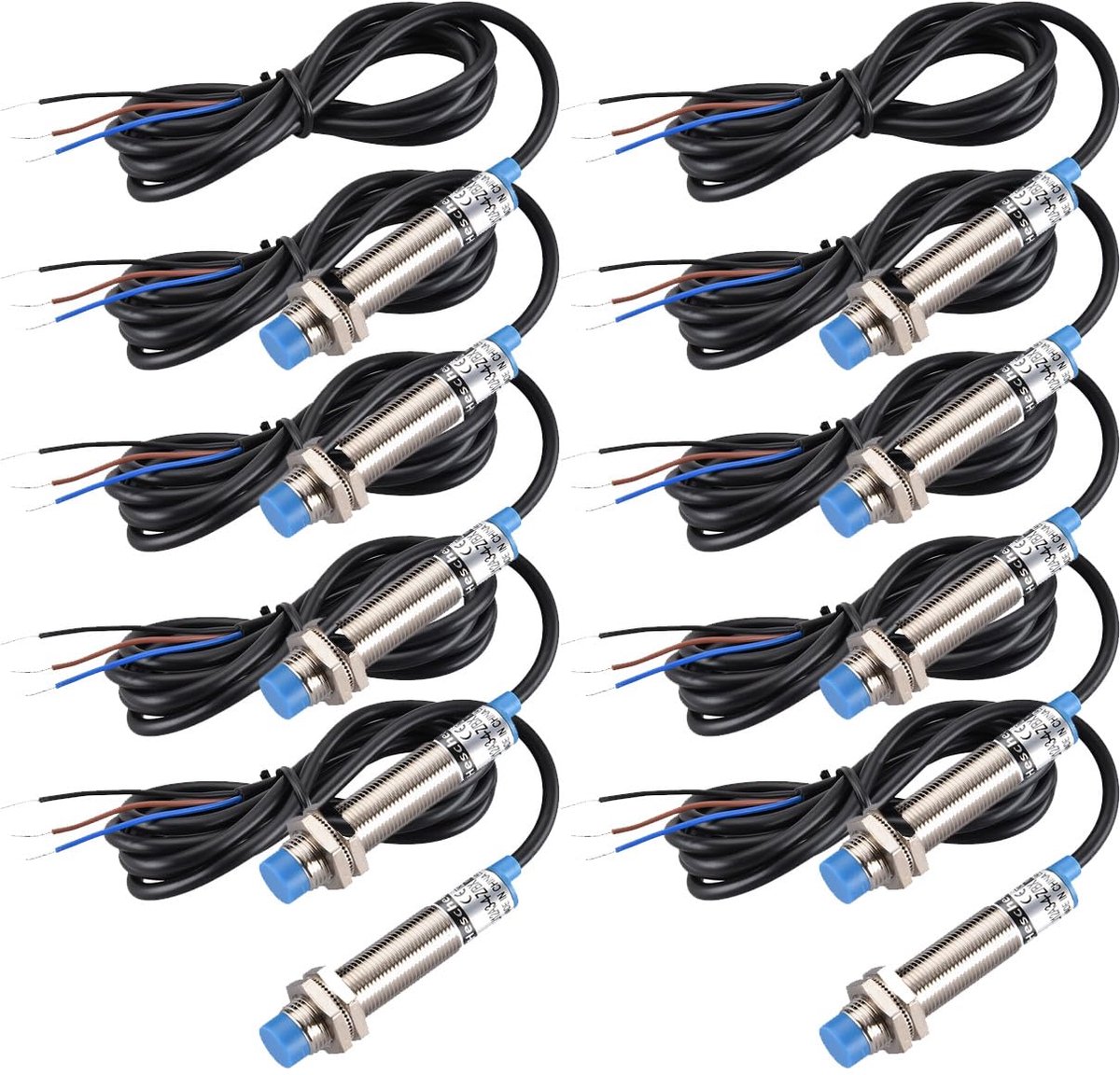 SnelShoppen - Inductieve Nabijheidsschakelaar, LJ12A3-4-Z/BX, Detector 4 mm, 10-30 VDC, 200 mA, NPN, Normaal Open (NO), 3 Draadjes, 12mm Bevestigingsg