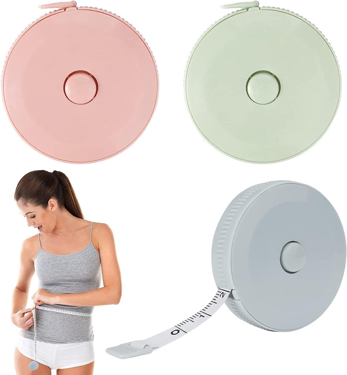 3-delige Retractable Meetlint Set, Dubbelzijdige Soft Tape voor Naaien en Lichaamsmetingen, 150 cm Meetlint voor Precisie en Comfortabel Gebruik