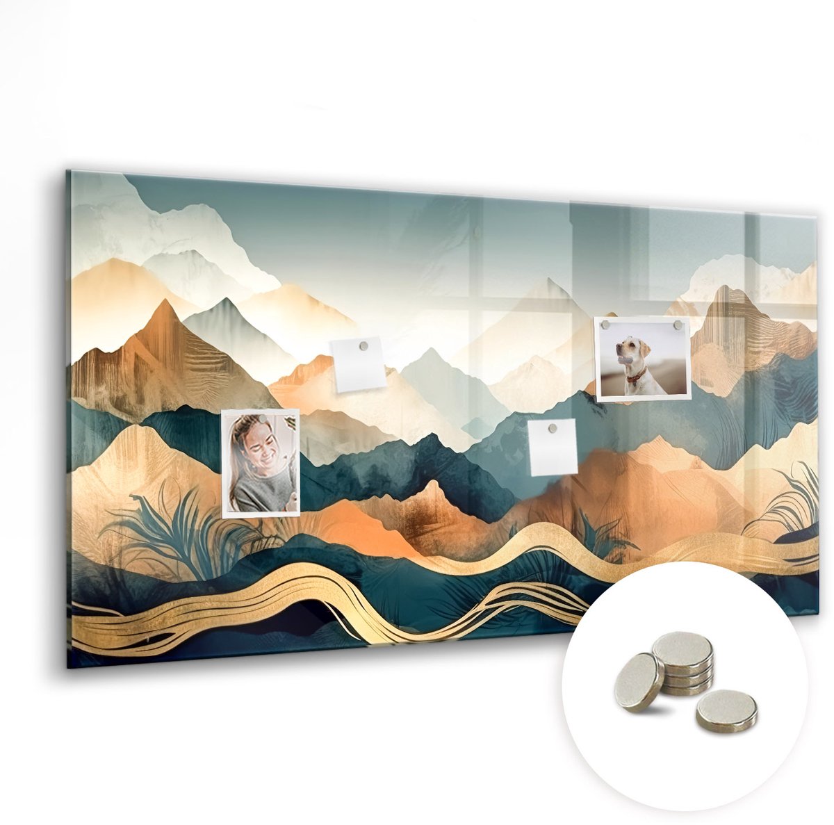 Coloray Glazen Magneetbord - Magnetisch Bord Wereldkaart - 120x60 cm - Veelkleurig Magneetbord - Magnetic Board - Magneetbord Design