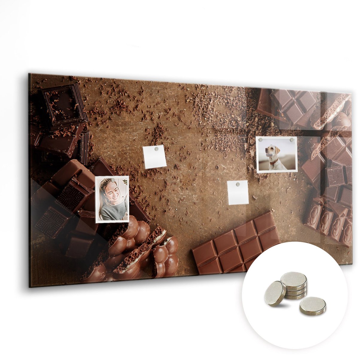 Coloray Glazen Magneetbord - Magnetisch Bord Kleur: flesgroen - 120x60 cm - Bruin Magneetbord - Magnetic Board - Bureau Decoratie
