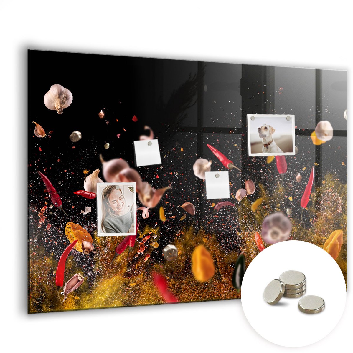 Coloray Glazen Magneetbord - Magnetisch Bord Chocoladerepen - 100x70 cm - Veelkleurig Magneetbord - Magnetic Board - Glazen Magneetbord