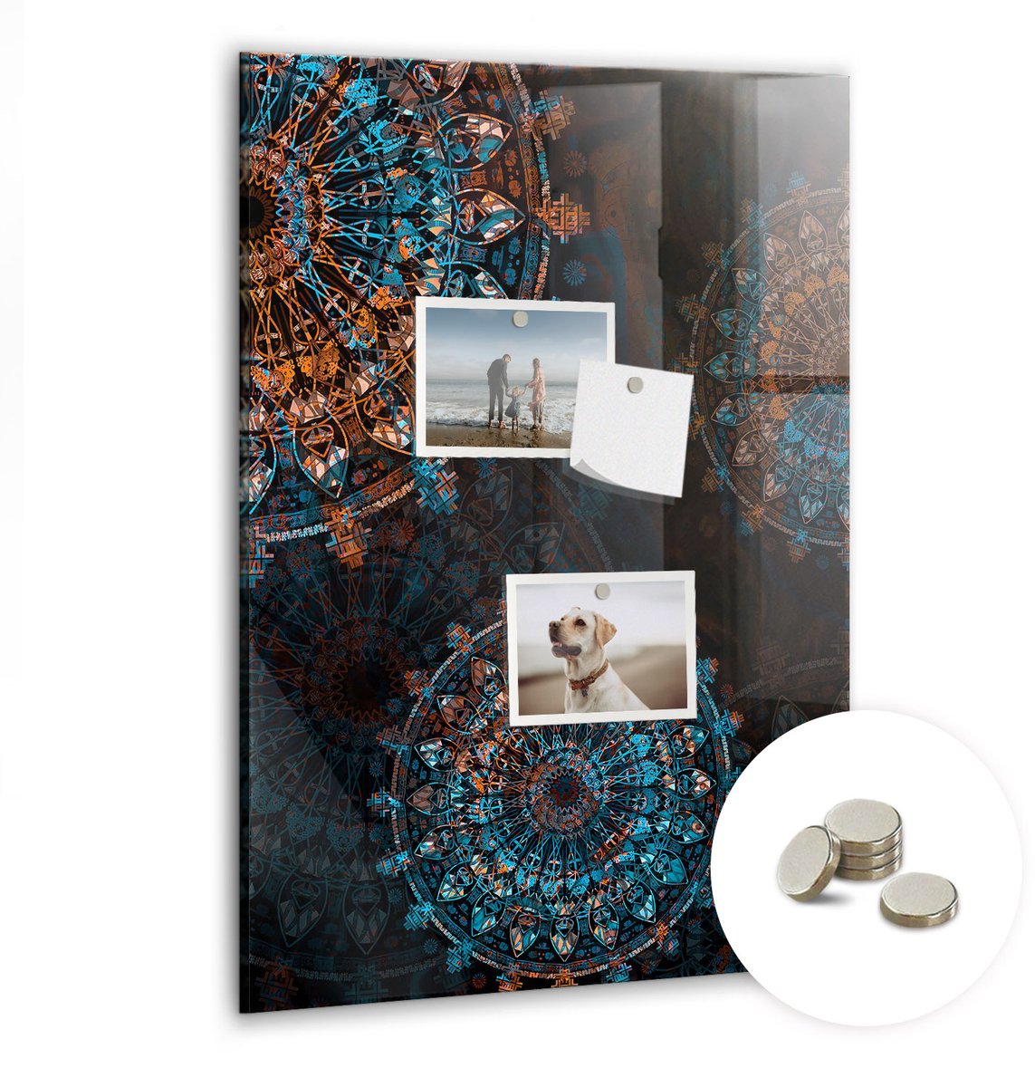 Coloray Glazen Magneetbord - Magnetisch Bord Lijnen landschap natuur - 40x60 cm - Veelkleurig Magneetbord - Magnetic Board - Woonkamer Decoratie