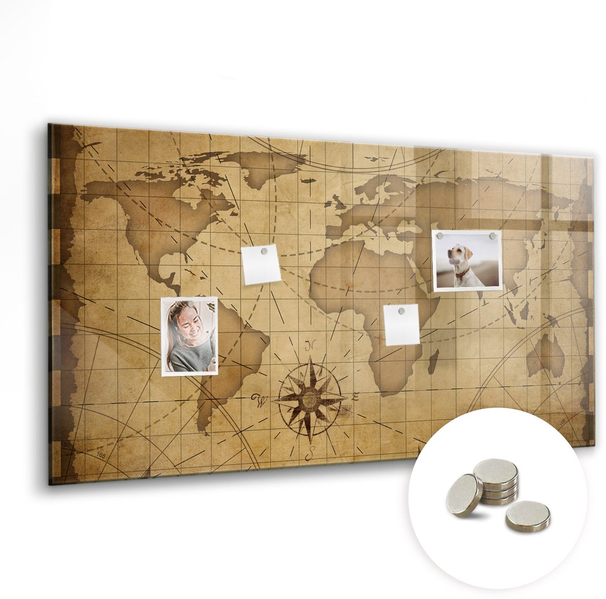 Coloray Glazen Magneetbord - Magnetisch Bord Nevelbos - 120x60 cm - Bruin Magneetbord - Magnetic Board - Woonkamer Decoratie