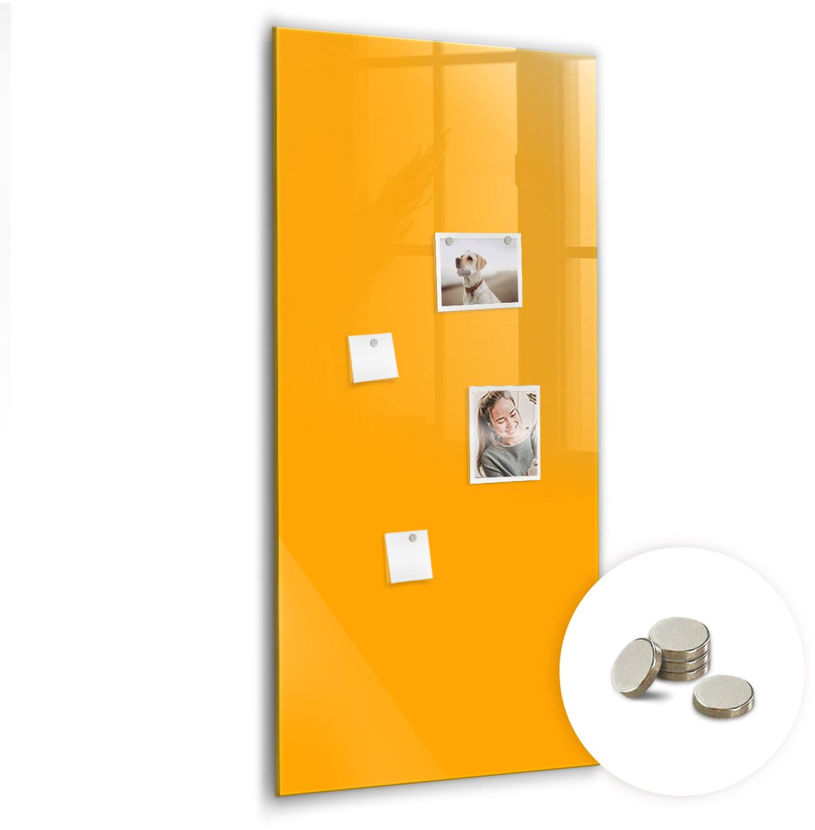 Coloray Glazen Magneetbord - Magnetisch Bord - 60x120 cm - Donkergeel Magneetbord - Magnetic Board - Bureau Decoratie