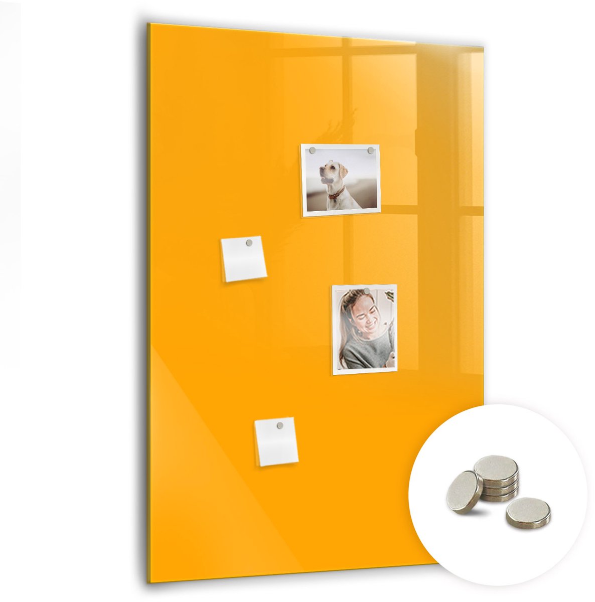 Coloray Glazen Magneetbord - Magnetisch Bord Een ijsvlakte - 70x100 cm - Donkergeel Magneetbord - Magnetic Board - Glazen Magneetbord