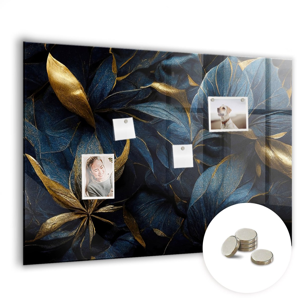 Coloray Glazen Magneetbord - Magnetisch Bord Abstract landschap - 100x70 cm - Zwart Magneetbord - Magnetic Board - Memobord