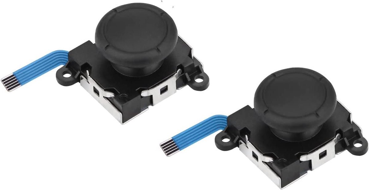 SnelShoppen - 2 Stuks Joystick Analog Thumb Stick 3D Vervanging voor NS Controller - Duurzaam Siliconen - Links en Rechts Rocker Bar met Cap
