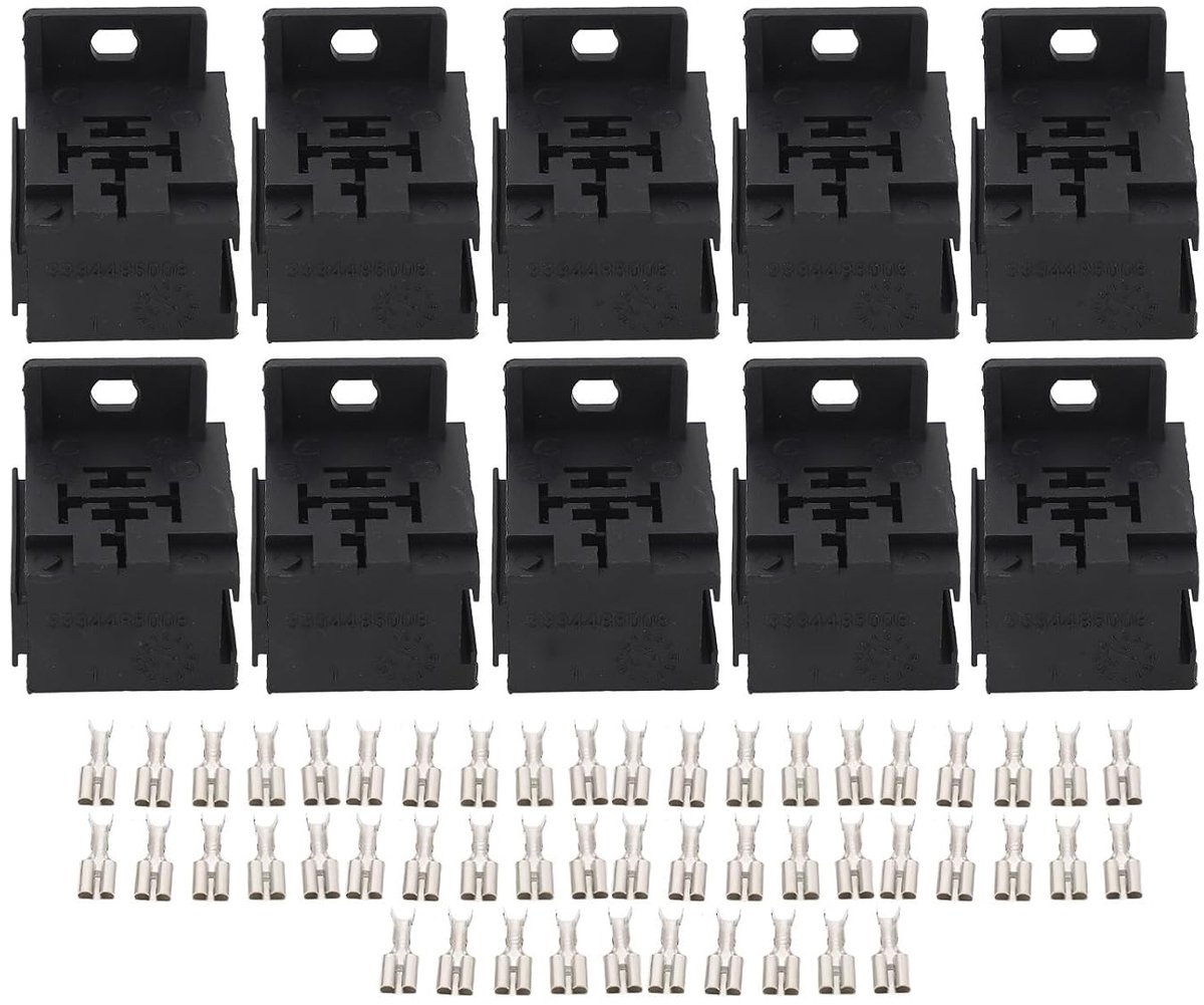 SnelShoppen - Relay Socket 10 stuks 5P 40A ABS met 50 Terminalen voor Auto, Startmotor, Professionele Kwaliteit, Eenvoudige Montage