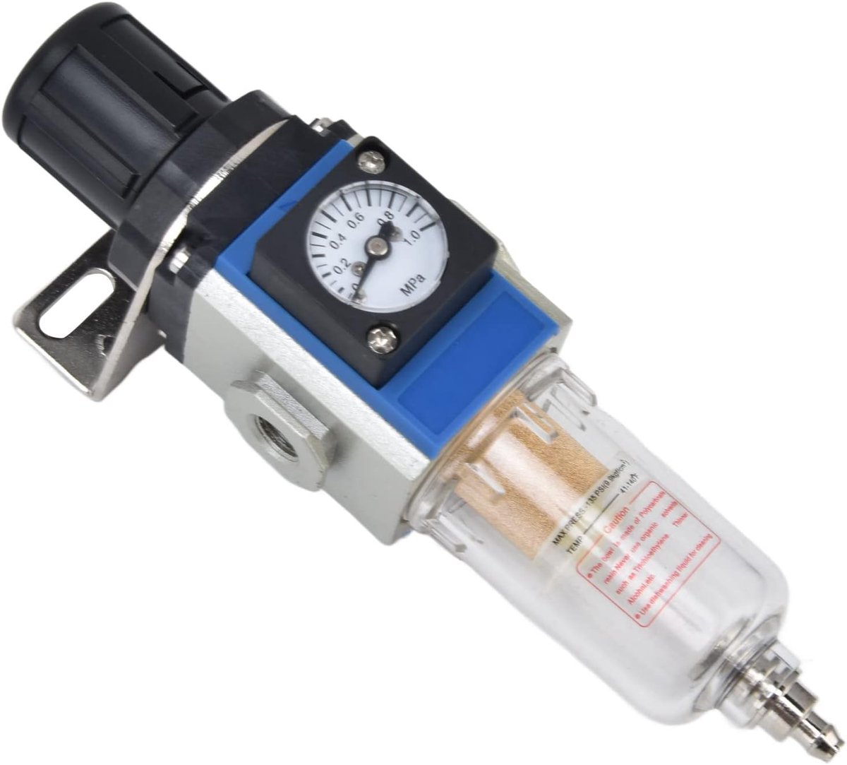 SnelShoppen - Luchtdrukregulator voor luchtcompressor met drukmeter, zelfvergrendeling, combinatiefilter en drukregulator, GFR200-06, ideaal voor werk