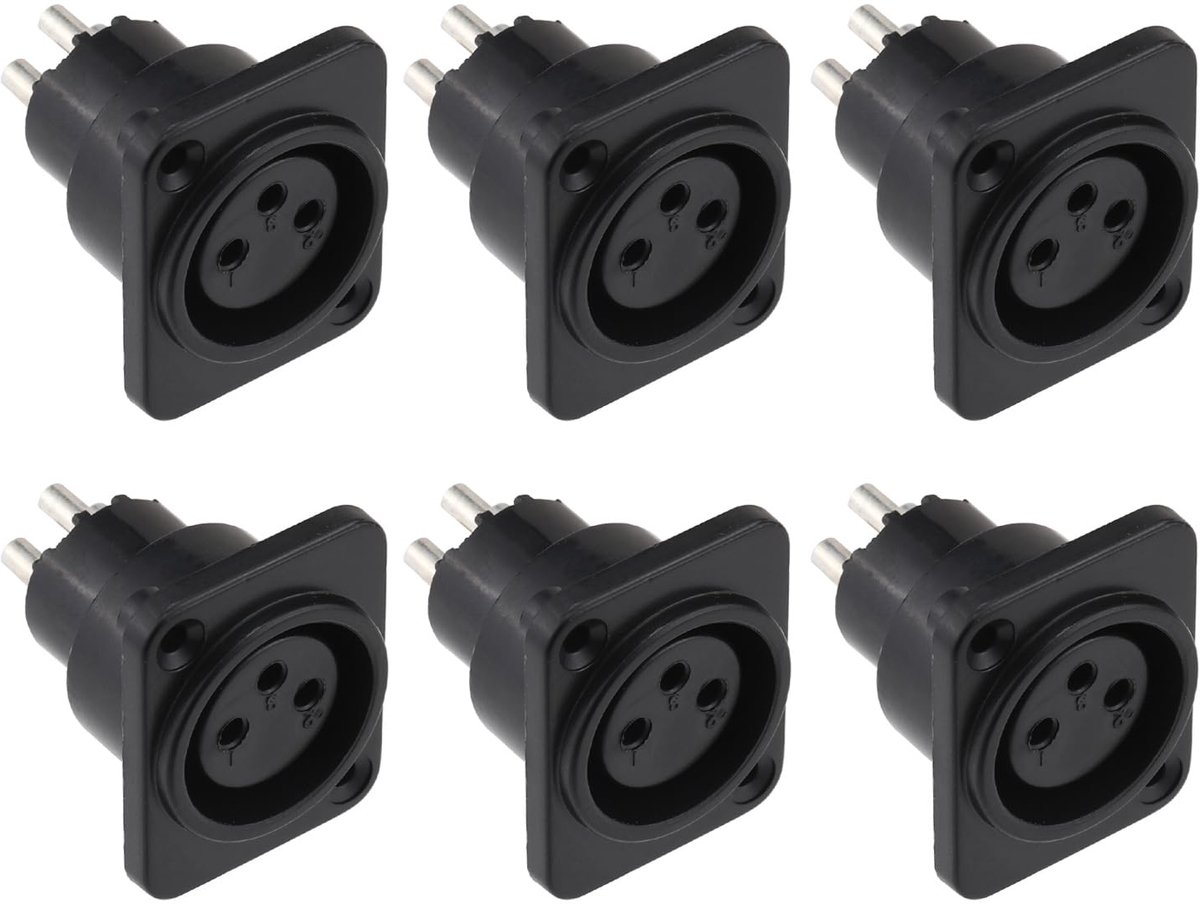 SnelShoppen - XLR Panel Mount Connector 3 Pins Vrouwelijke Connector voor Microfoon - Nickel Plated Koper Contacts - Ideaal voor Geluidsinstallaties e