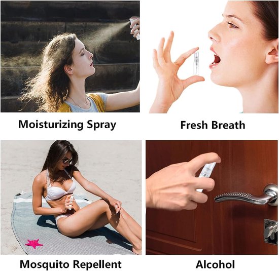 SnelShoppen - 60 Stuks Mini Sprayflessen voor Parfum, 3 ml, Herbruikbare Verstuiver, Glas, BPA-vrij, Perfect voor Lichaamsverzorging en Cosmetica van Snelshoppen — afbeelding 4