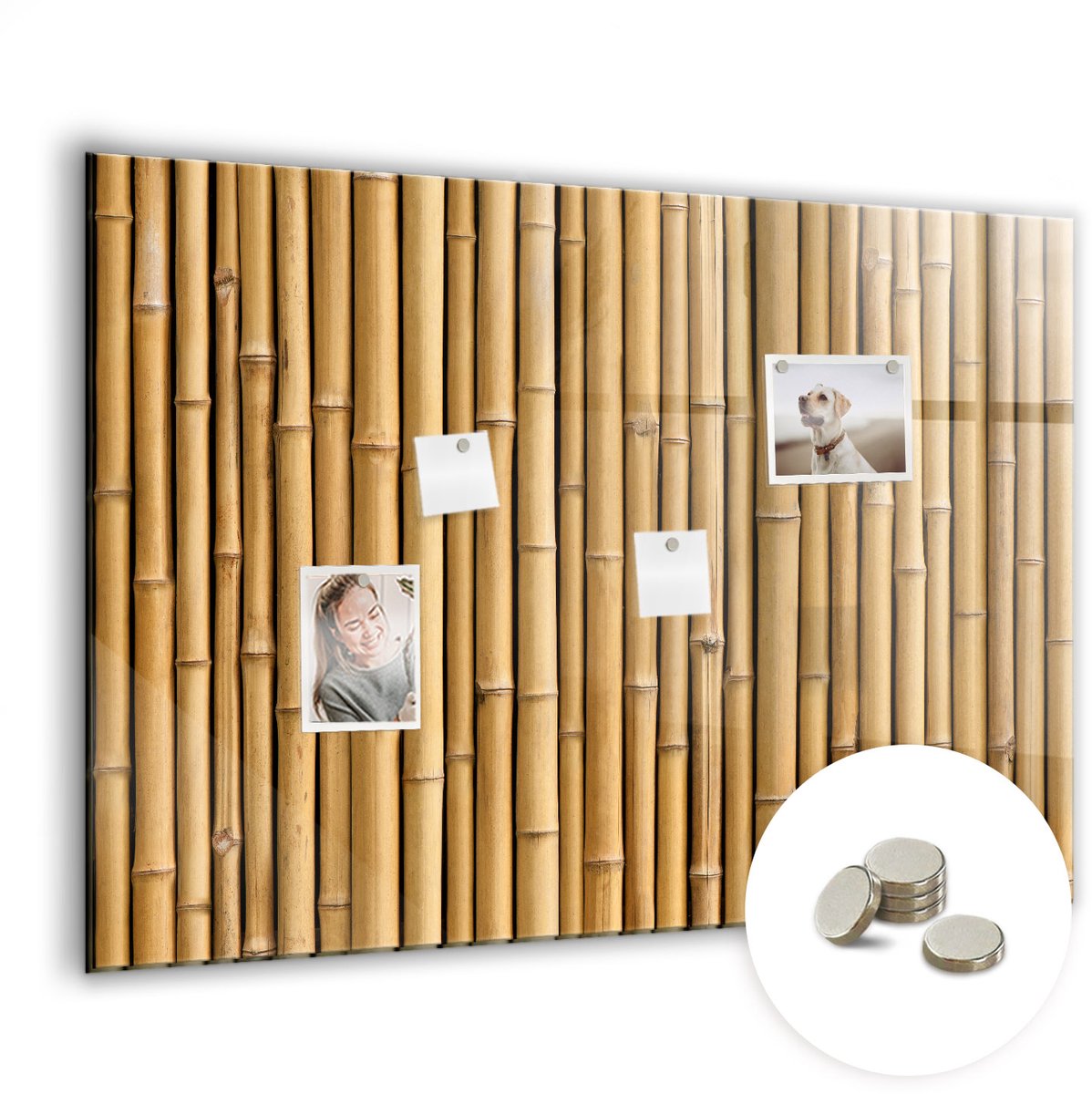 Coloray Glazen Magneetbord - Magnetisch Bord Strand, zee, zand - 100x70 cm - Bruin Magneetbord - Magnetic Board - Woonkamer Decoratie