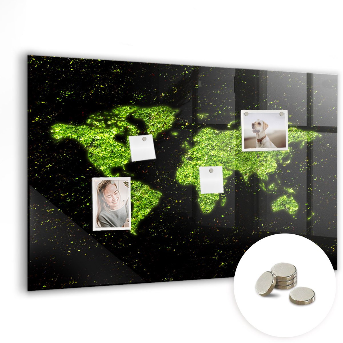 Coloray Glazen Magneetbord - Magnetisch Bord Stadslandschap - 90x60 cm - Groente Magneetbord - Magnetic Board - Magnetisch Wandbord