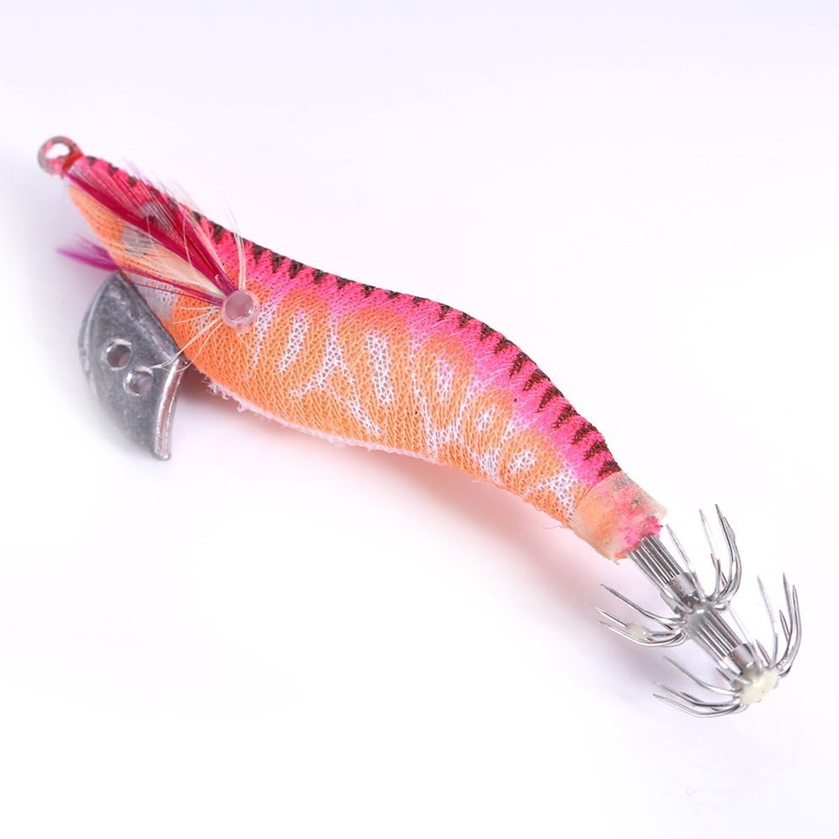 SnelShoppen - 4 Stuks Luminescente Plastic, Inktvis Garnalen Jigging Aas, Rg58 Rubor Boomerang Bait, Perro Inktvis Jigs, Nachtvissen, Zonsopgang Visge