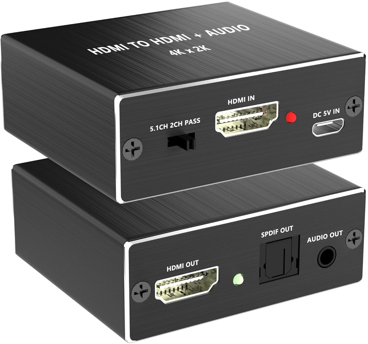 HDMI-audiosplitter- splitter-converter voor synchronisatie van high-definition audio- 4K 5.1 optische vezel-audiosplitter