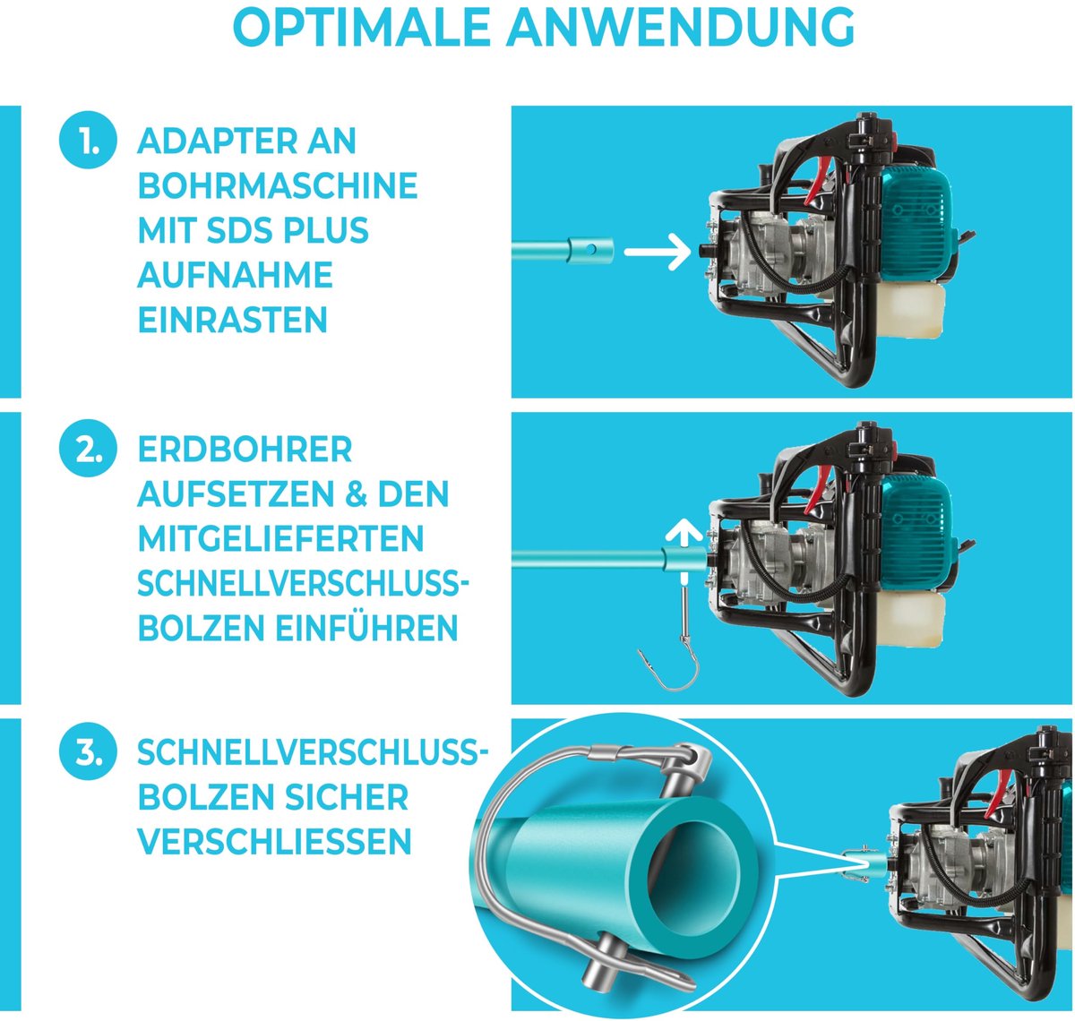 SnelShoppen - Grondboor Ø100mm x 800mm voor Graafwerk, Tuin, Aanleg van Beplanting, Kruidbedden en Meer - Perfect voor Tuinliefhebbers
