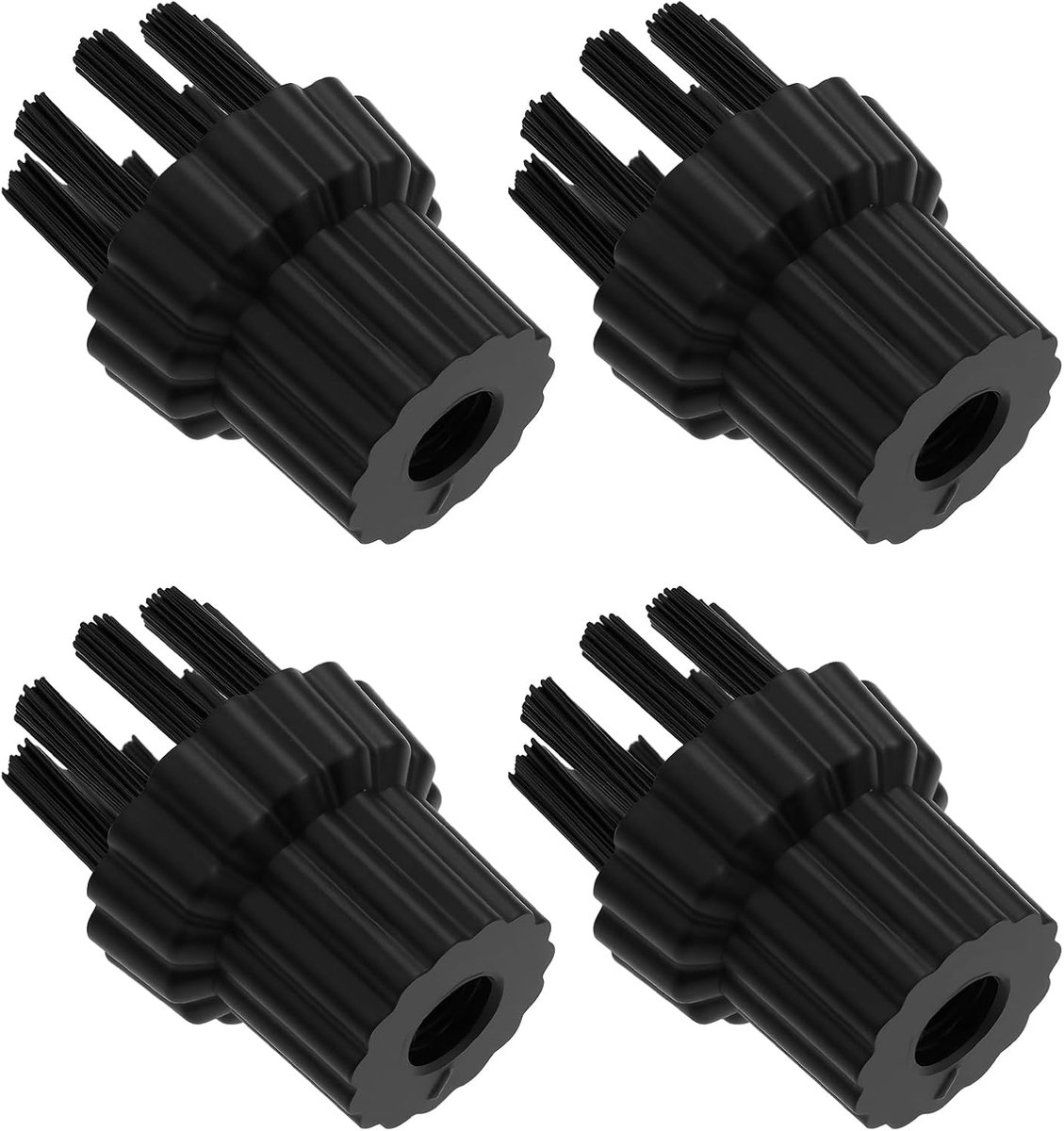 SnelShoppen - Set van 4 Vervangende Nylon Borstels met M8 Draad voor H20 X5 Stoomreinigers, Multi-oppervlakte Schoonmaak, Duurzaam en Effectief