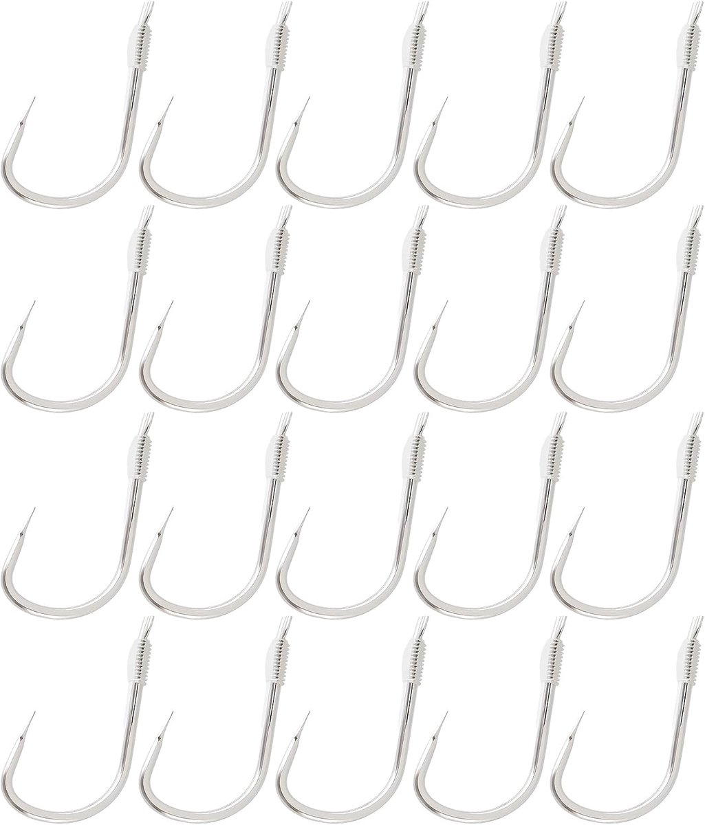 SnelShoppen - 20 Stuks Kleine Barbless Vissen Haken met 45cm Sterke Nylon Lijn - Perfect voor Graskarper Vissen