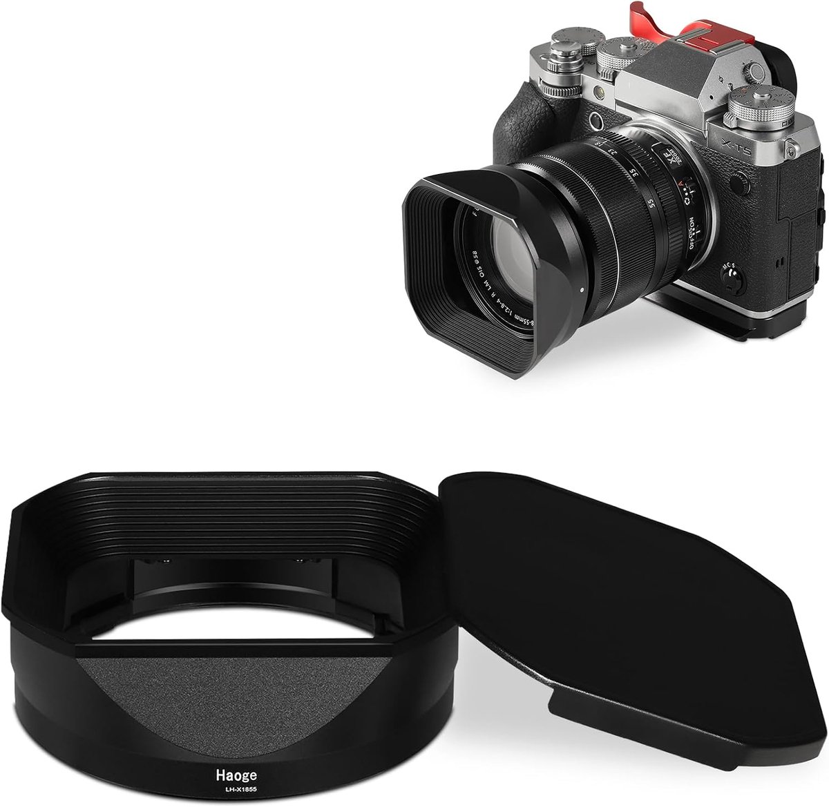 SnelShoppen - Vierkante Metaal Lenskap voor Fujifilm XF 18-55mm F2.8-4.0 R LM OIS & XF 14mm F2.8 R Lens - Bescherming tegen Lensflare - Voor XT5 X-T4