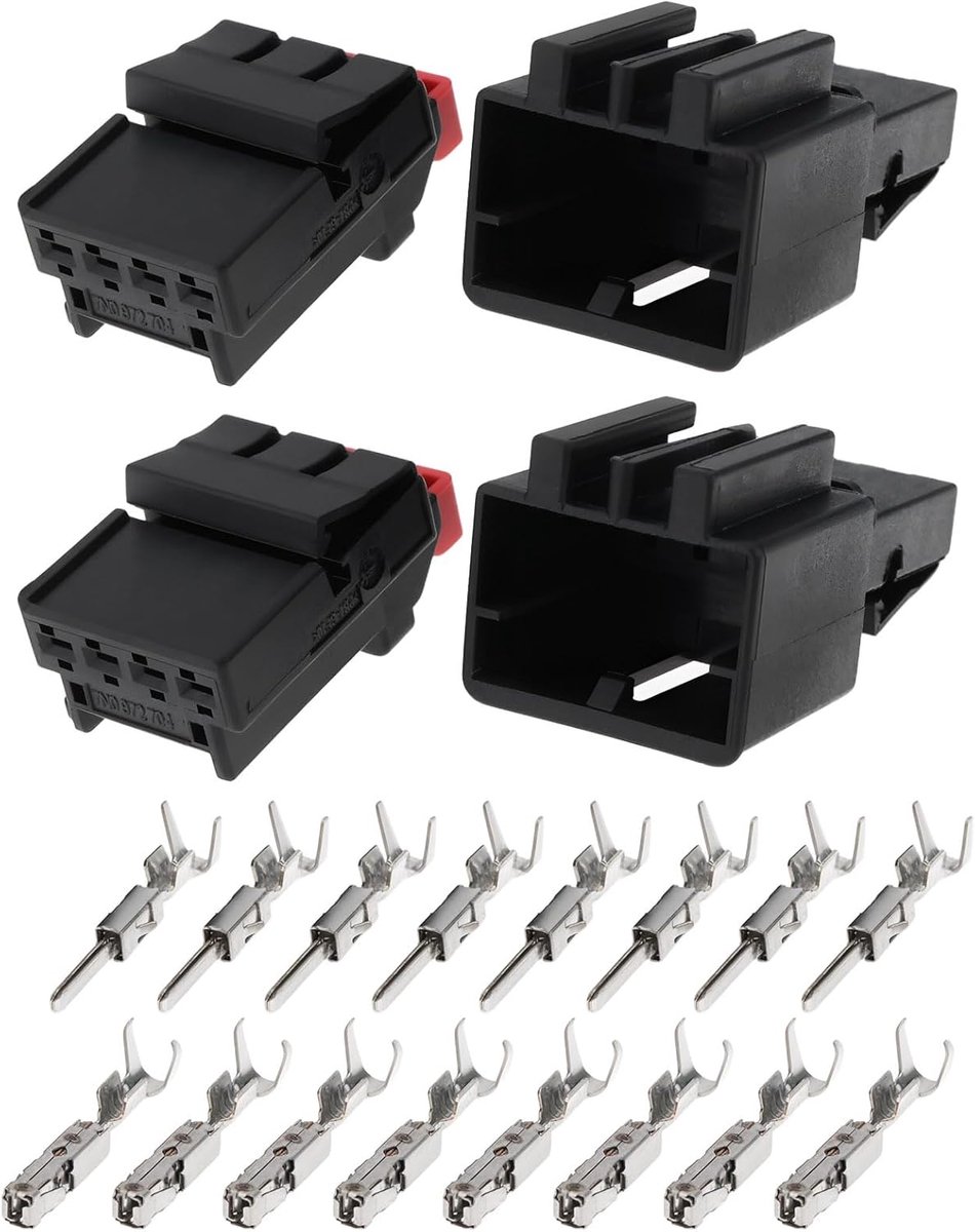 SnelShoppen - 2 Set 4 Pin Rail Licht Onderhoud Plug Connectoren 7N0972704 Compatibel met VW Audi Skoda Achterlicht Reparatie Accessoire