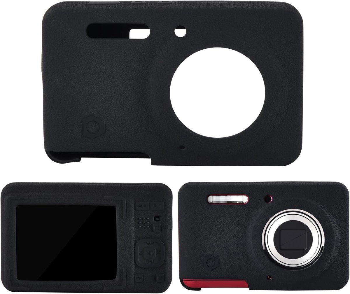 SnelShoppen - Soft Silicone Beschermhoes voor Digitale Camera, Anti-Kras Slim Fit Zwart, Geschikt voor KODAK PIXPRO FZ55 Compacte Camera
