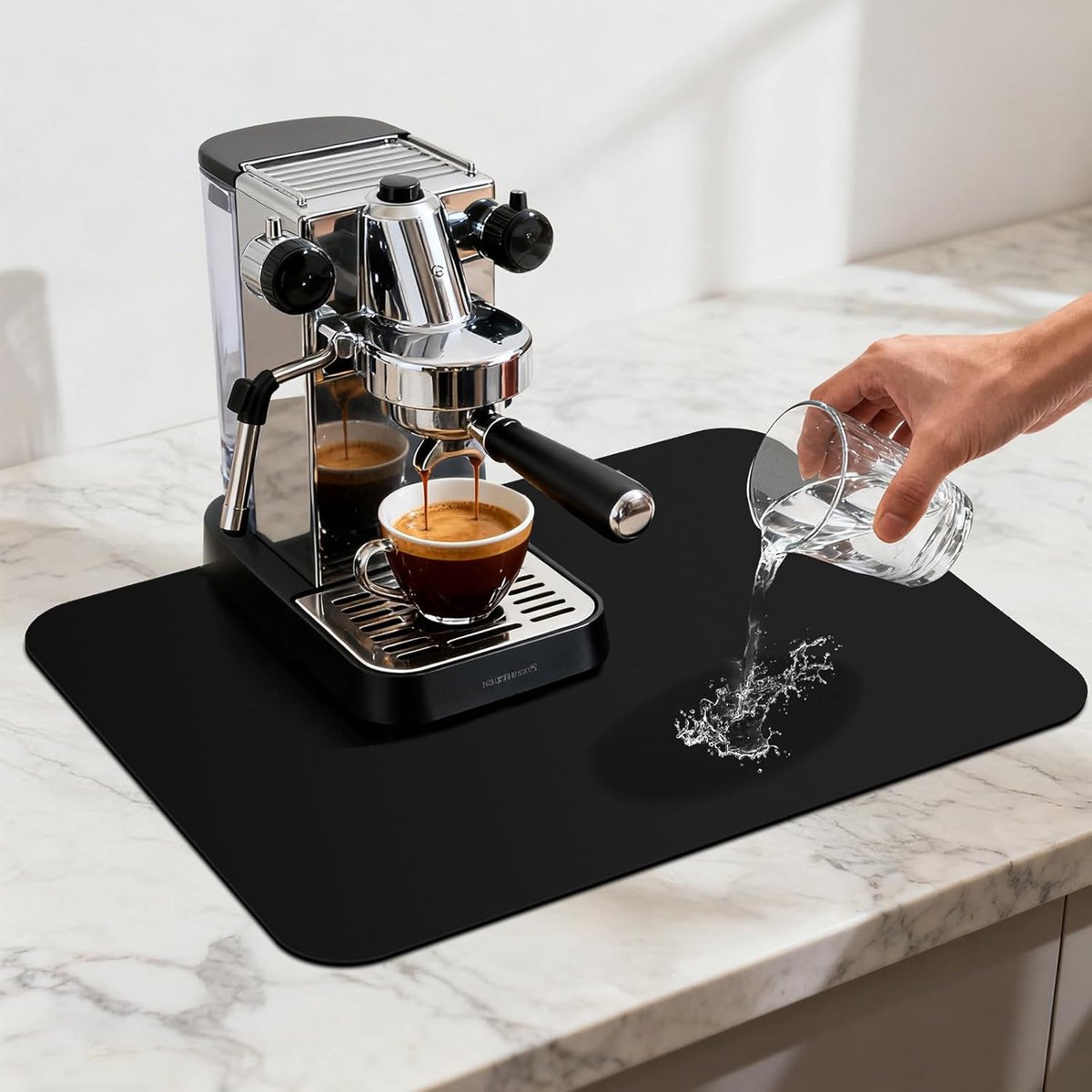 SnelShoppen - Coffee Maker Mat 30 × 40 cm Absorberende Mat Keuken Antislip Zelfdroogend Stain Resistant voor Koffie, Melk en Vloeistoffen