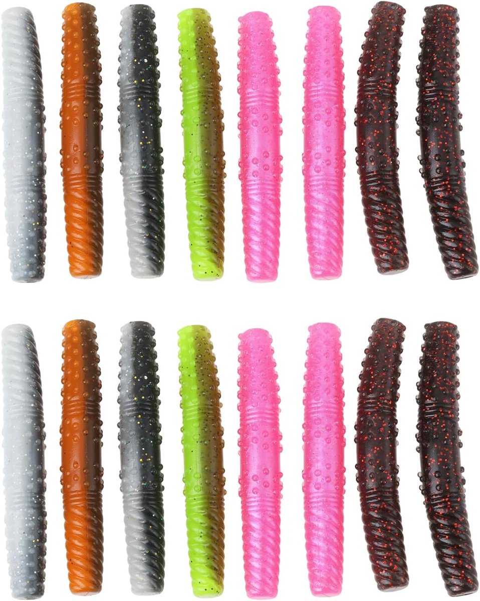 SnelShoppen - 16 Stuks 6.5cm Zachte Plastic Aas Voor Baars Vissen TRD Stijl Lures Voor Zoetwater Zoutwater