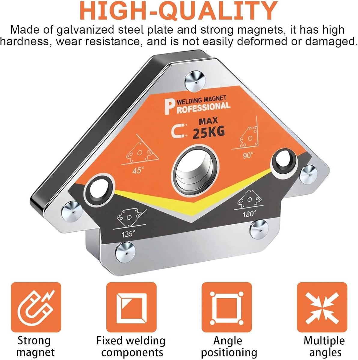 2 x welding magnet, robust welding angle, 25 kg welding magnet, 45°, 90°, 135° and 180° welding aid, for precise - ShopVlot
