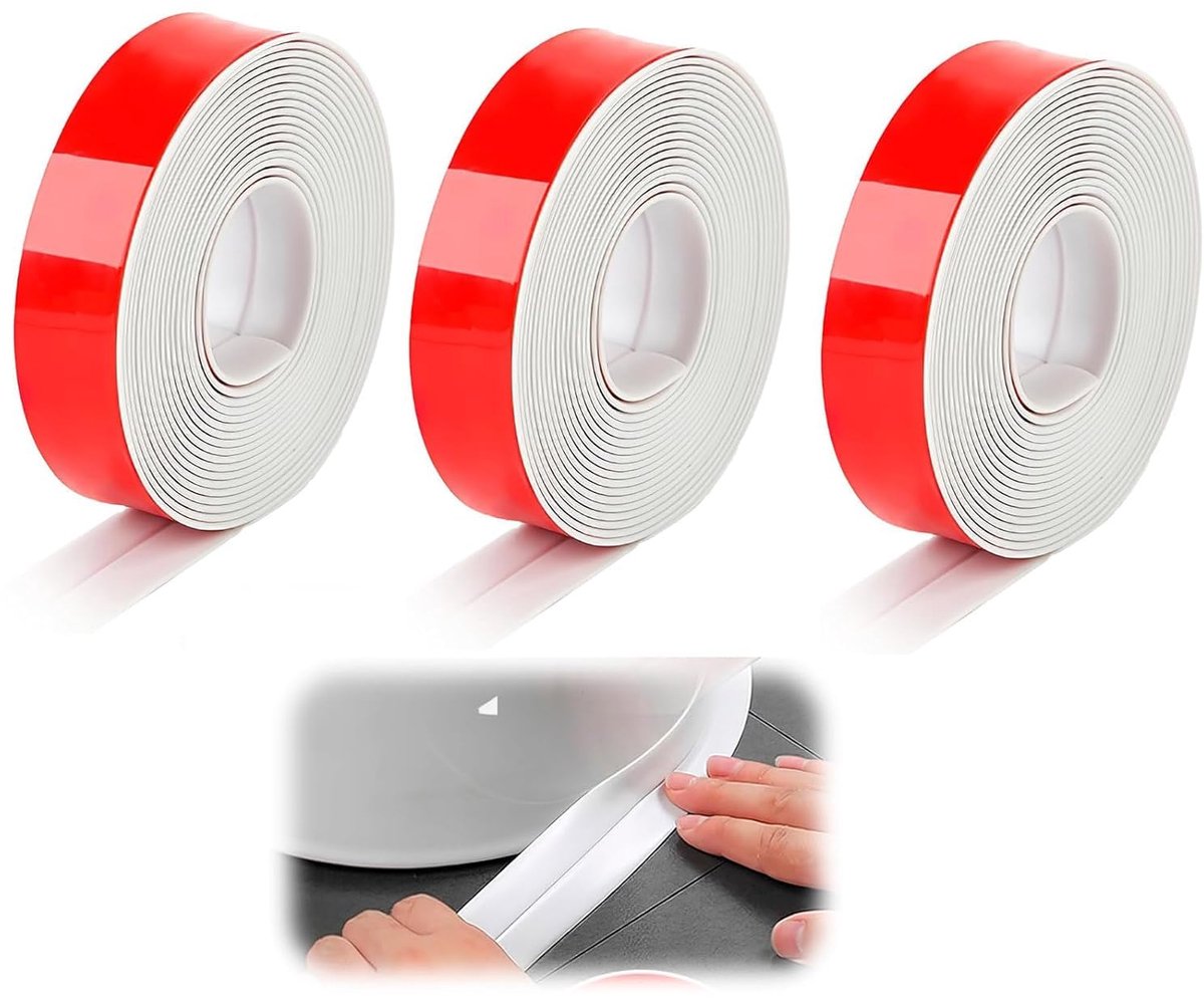 Zelfklevende waterdichte afdichtstrips 3,2 x 22mm - witte PVC - schimmelbestendig - ideaal voor badkamer - SnelShoppen