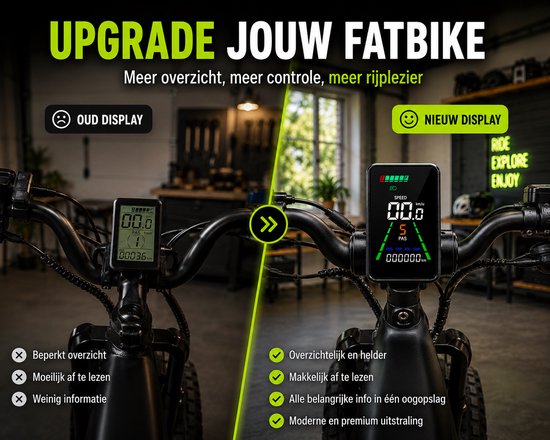 Lynox Velocity Display - Fatbike Scherm - Geschikt voor QMWheel V20 en V20 pro, Ouxi V8 en H9 - Kleurenscherm - UART 2 Protocol - Waterdicht - Inclusief Bedieningsknop - Plug & Play installatie - Niet opvoerbaar — afbeelding 5