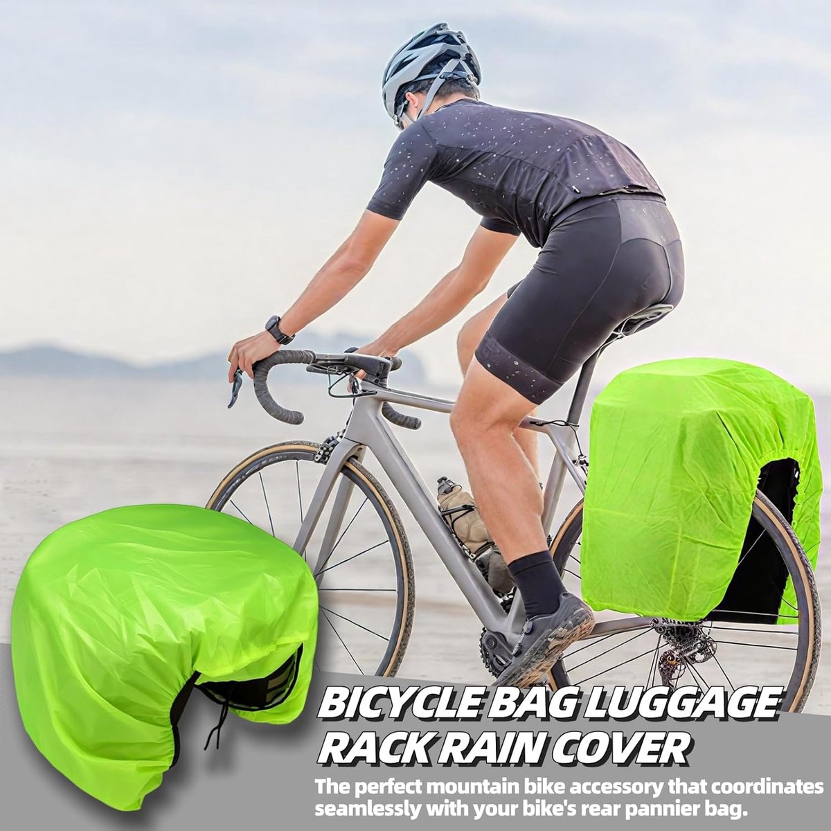 SnelShoppen - Fiets Regenhoes voor Boodschappentas - Vouwbare Tas - Stofhoes voor Fietskrat en Bagagedrager - 126 x 66 cm - Pack van 1 - Waterdicht en