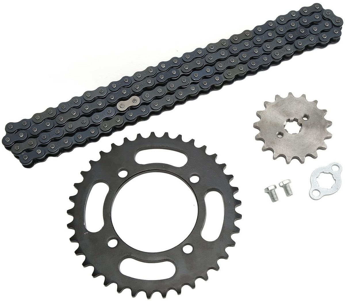 SnelShoppen - 420 Motorfiets Ketting, Tandwiel Wand Kit 155Mm 37t Voor 50Cc Tot 125Cc Dirt Bikes, Mini Bikes, ATV, Go Kart