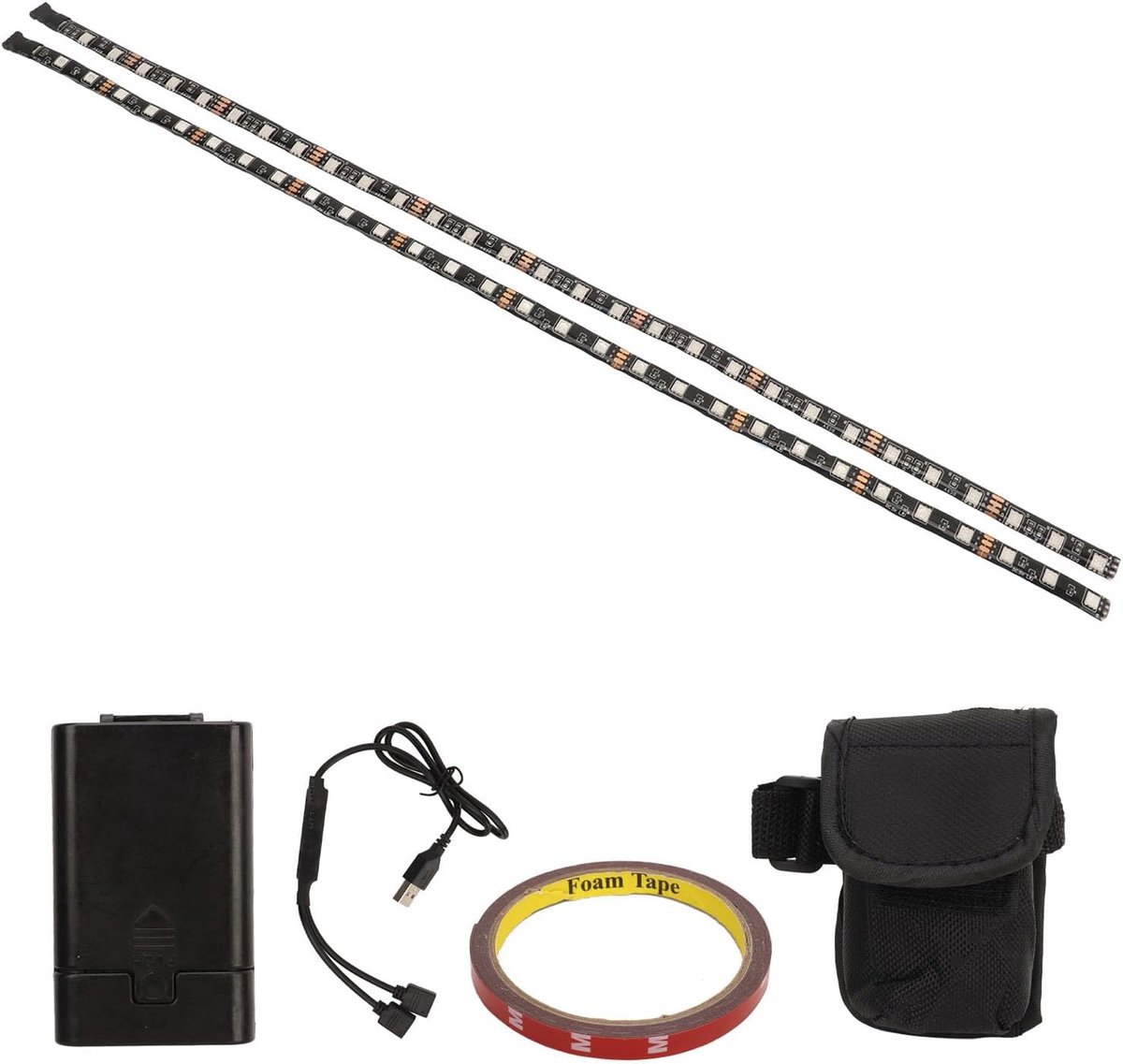 SnelShoppen - Led-lichtstrip 19,7 inch, Hoge Helderheid, Waterdicht, Aanpasbare RGB, PVC, Voor Scooter, Veiligheid, Stijlvol, Stedelijke Pendel