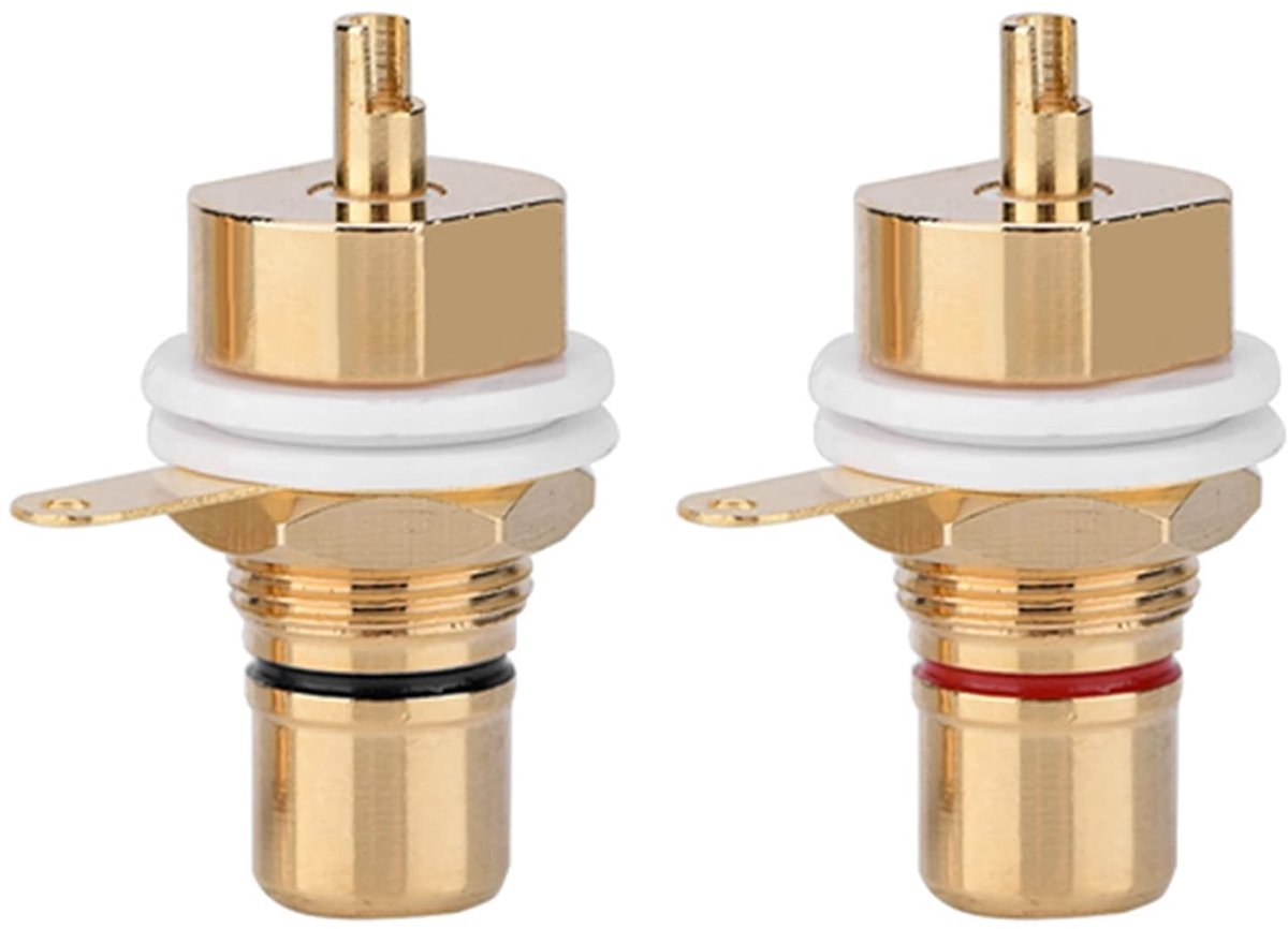 Watris Veiyi 2 pcs RCA jack, pure copper coating, RCA flush-mounted socket, plug, suitable for audio devices such as - ShopVlot