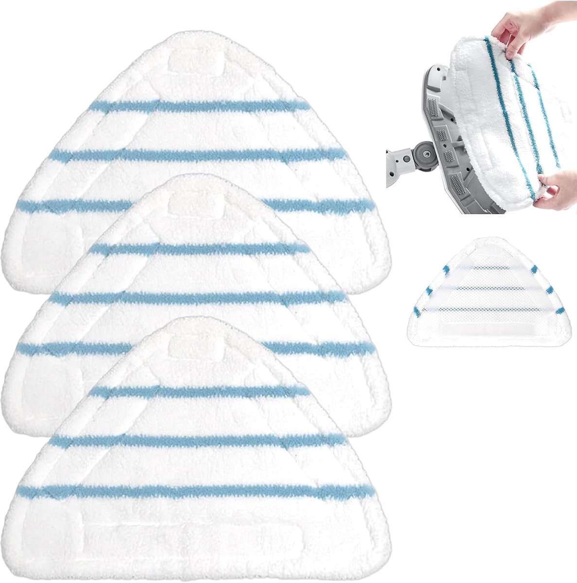 Stoomreiniger pads set van 3 - Microvezel - Hoge temperatuur weerstand - Ideaal voor stoomreinigers - ShopVlot