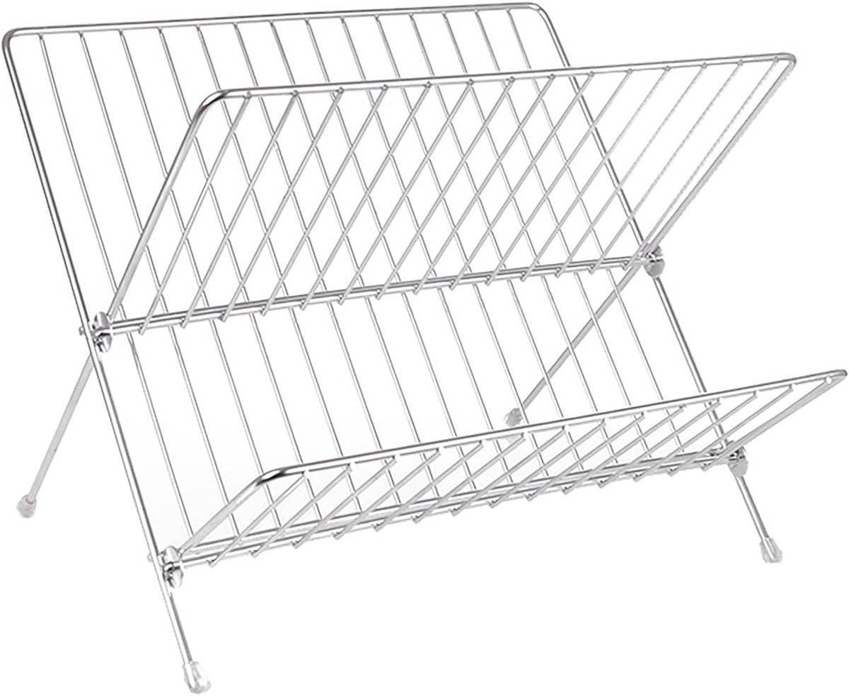 Afdruiprek opvouwbaar 2-laags - 11 x 13 inch - X-vorm voor dinerborden - ruimtebesparend voor aanrecht - ShopVlot