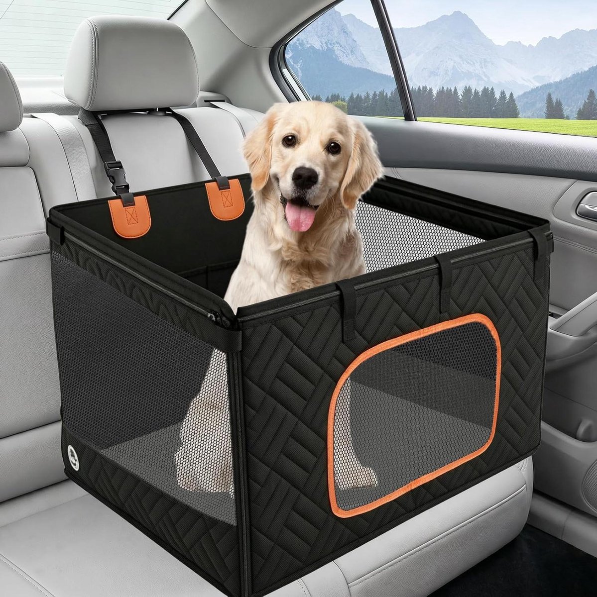 Honden Autostoel - Versterkt Zitje - Veilig Reizen - Extra Ruimte - 72x62x55 cm - Zwart