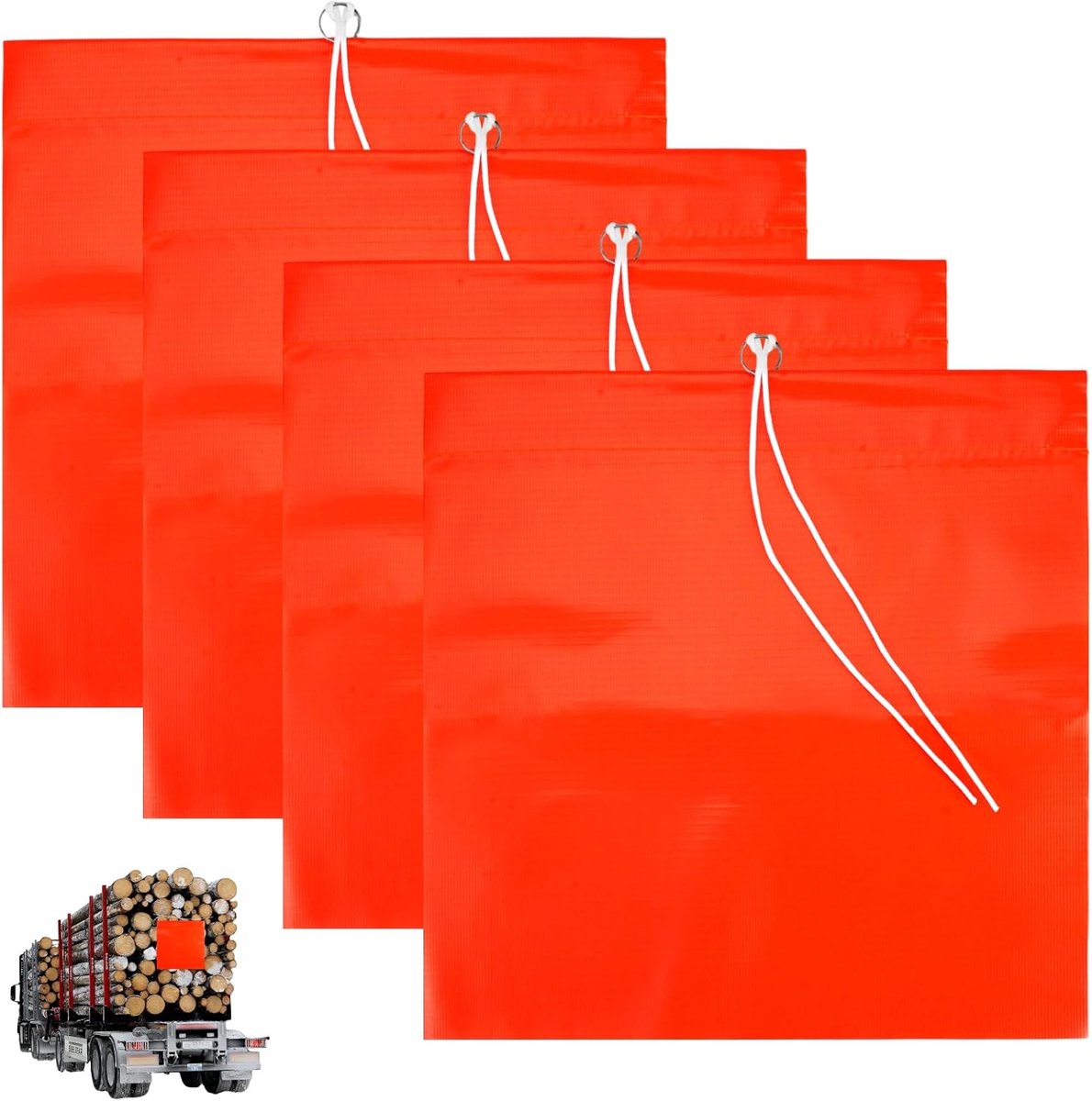 Waarschuwingsvlaggen 30x30cm - Rode Vlaggen 6 Stuks - Extra Lange Signaleringsvlaggen - Voor Transport en Aanhangwagens - ShopVlot