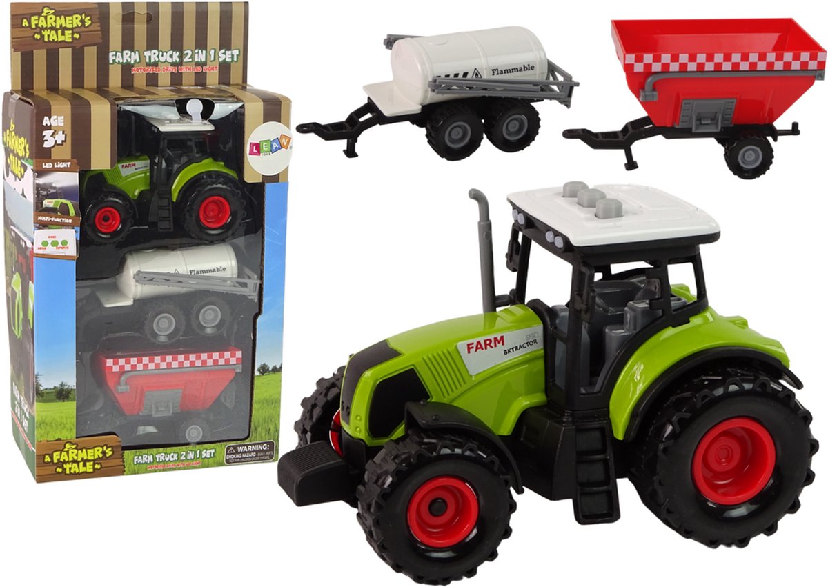 Boerentractorset + 2 landbouwmachines Landbouwtruckset - UNI