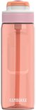 Bouteille d'eau Kambukka Lagoon 750ml couleur tango mangue avec bouchon blanc et rose et paille intégrée.
