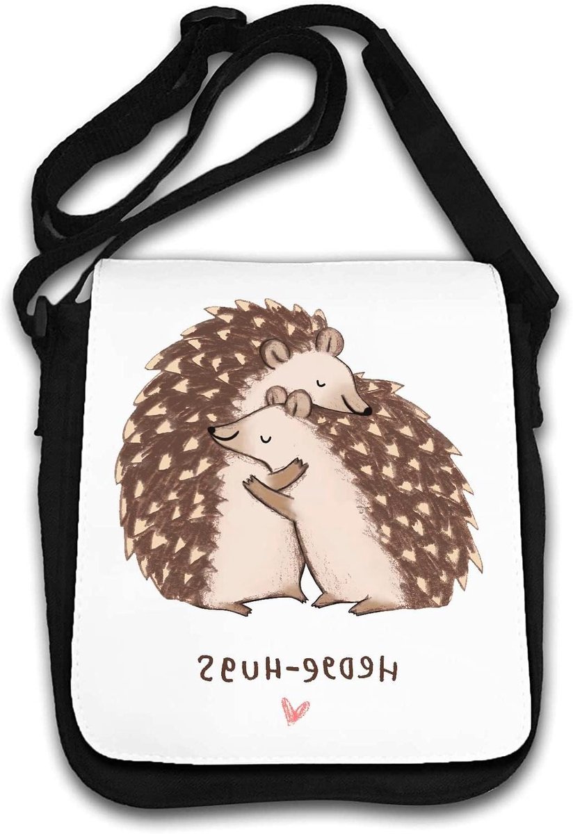 Kinderen Schoudertas - Egel Tas - Kleine Spullen Dragen - Verstelbare Riem - 25 x 24 x 5 cm - Wit
