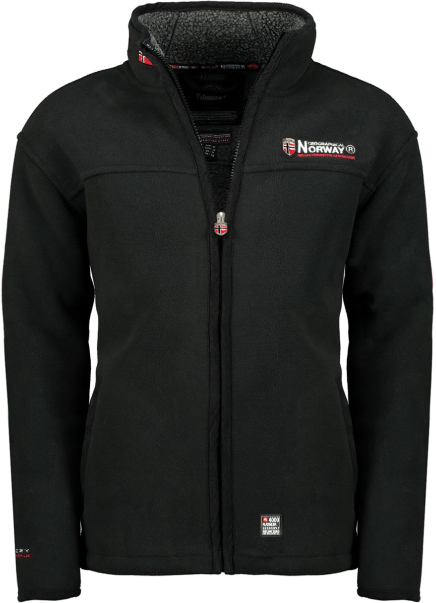 Fleece Vest Teddy Gevoerd Heren Zwart Geographical Norway - 6XL