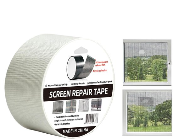 Raamgaas Reparatie Set - Horrenplakker Hordeurgaas - Scheuren Dichten - Zelfklevend Glasvezel - 1 meter - Wit — afbeelding 4