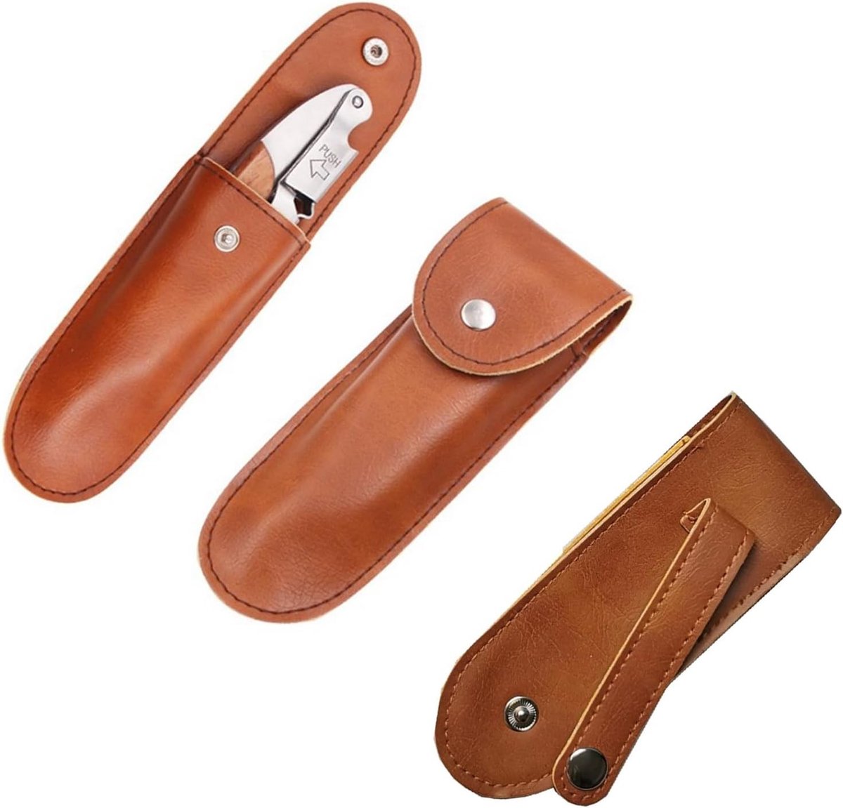 Leren Heuptas voor Vouwmessen, Praktische Opbergtas voor Zakmessen, Veilig en Toegankelijk voor 5 Inch Messen