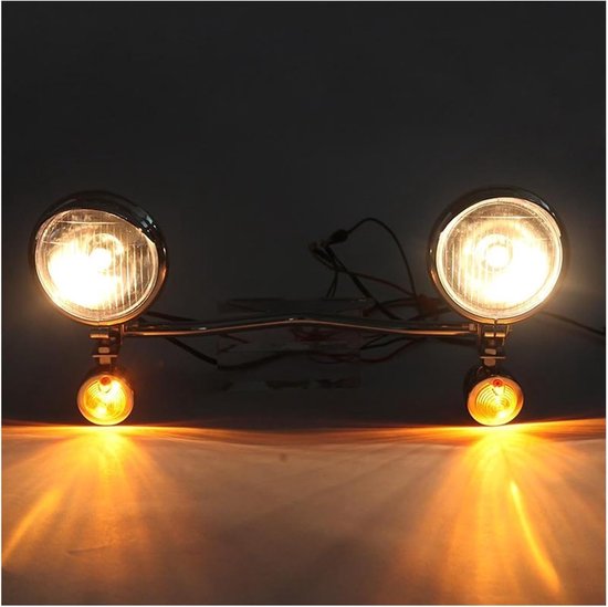 Motor Verlichting Set - Mistlampen Motor - Verbeterde Zichtbaarheid - Universele Pasvorm - 4 Inch - Chroom — afbeelding 2