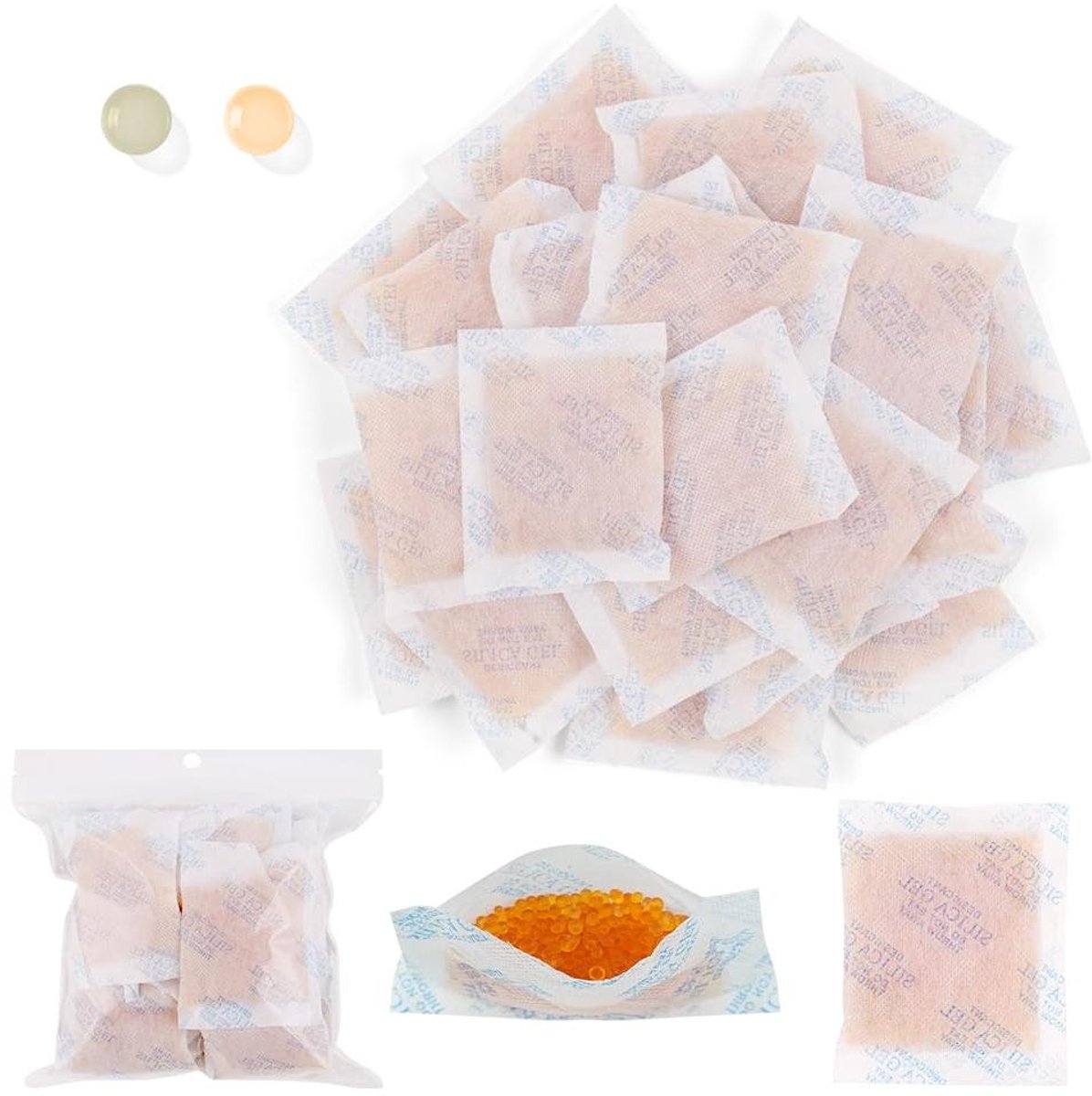 Droogmiddel Korrels - Vochtvreters Herbruikbaar - Vocht Absorberen - Kleurindicator Oranje - 20g 24 Stuks - Oranje