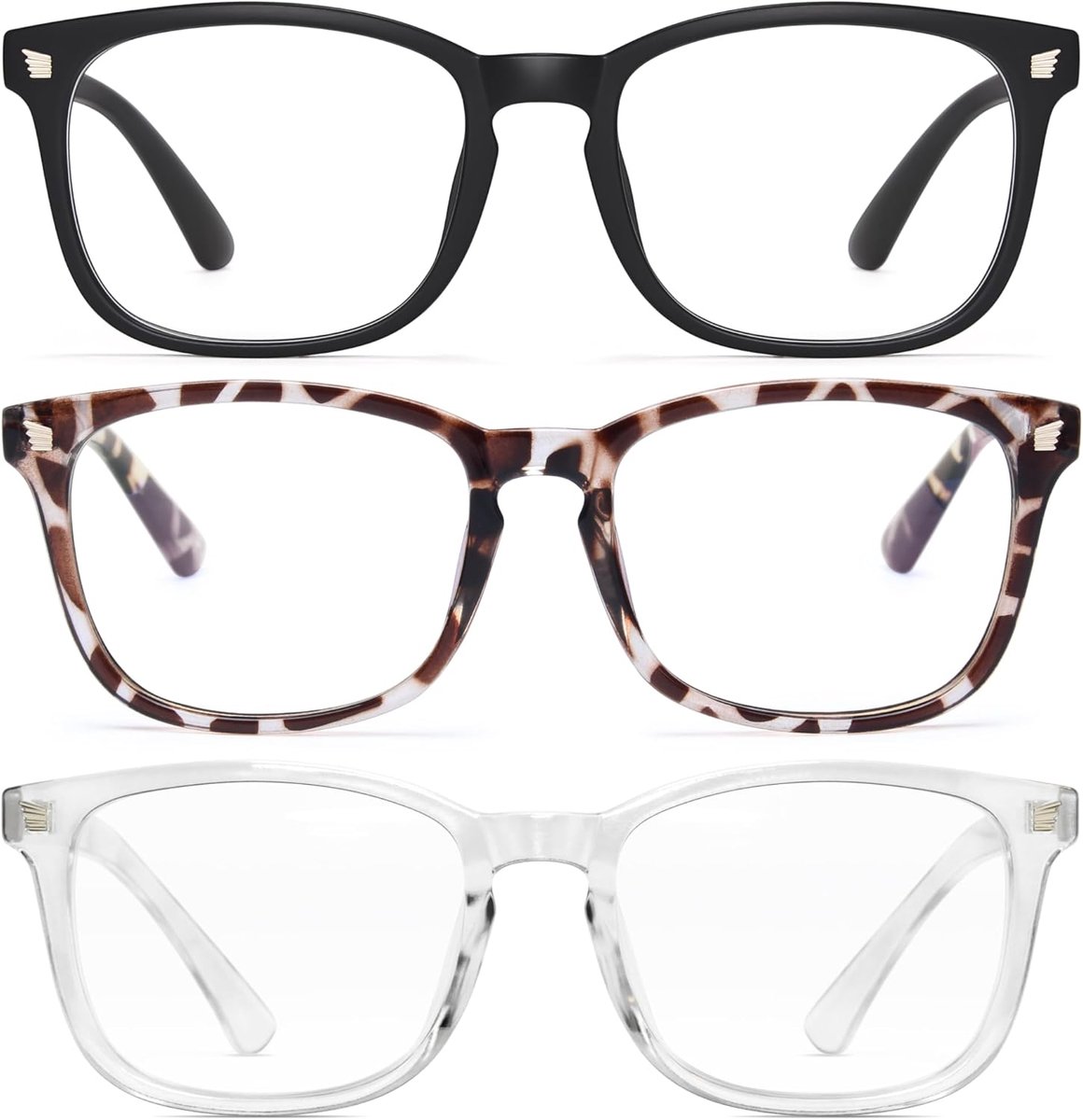3 Pack Blue Light Blocking Reading Glasses, Anti Headache/Glare/Eye Strain Readers Computer Eyeglasses Women/Men (3 Pack Mix，2.75)